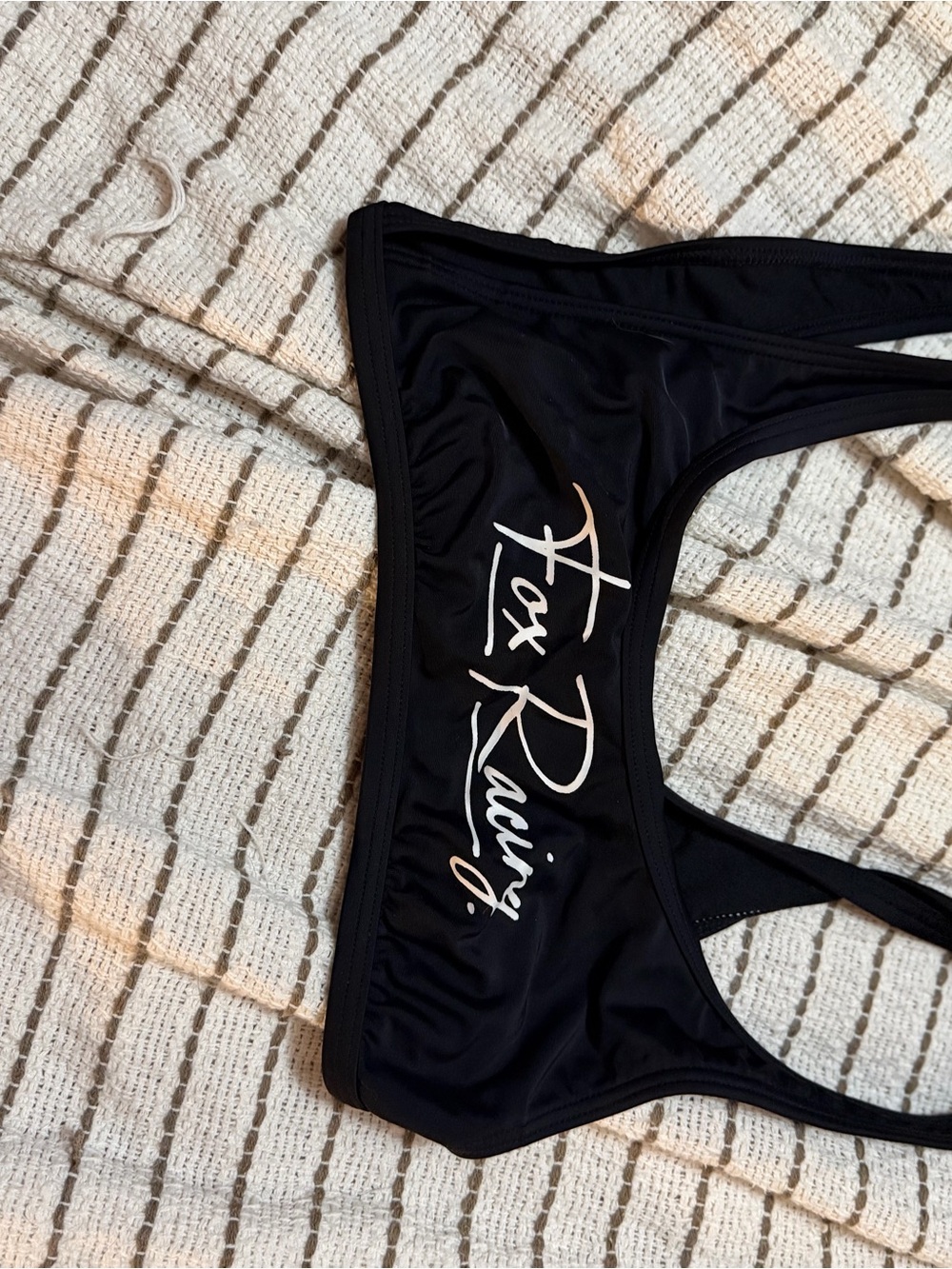 Fox Racing Black Women's Racerback Sports Bra with White Logo